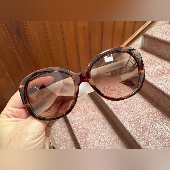 NIB - COACH Oversized Metal Soft Square Sunglasses - Pink Tortiose - Picture 1 of 6